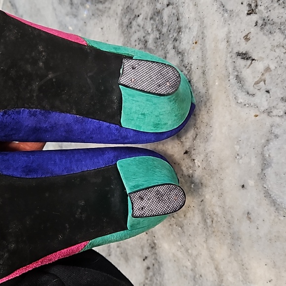 Vintage 80s multi color Retro Multicolor Heels Size 7.5 - Picture 7 of 16